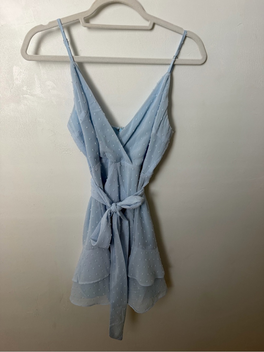 Hello Molly Light Blue Spotted Mini Dress - Picture 3 of 4
